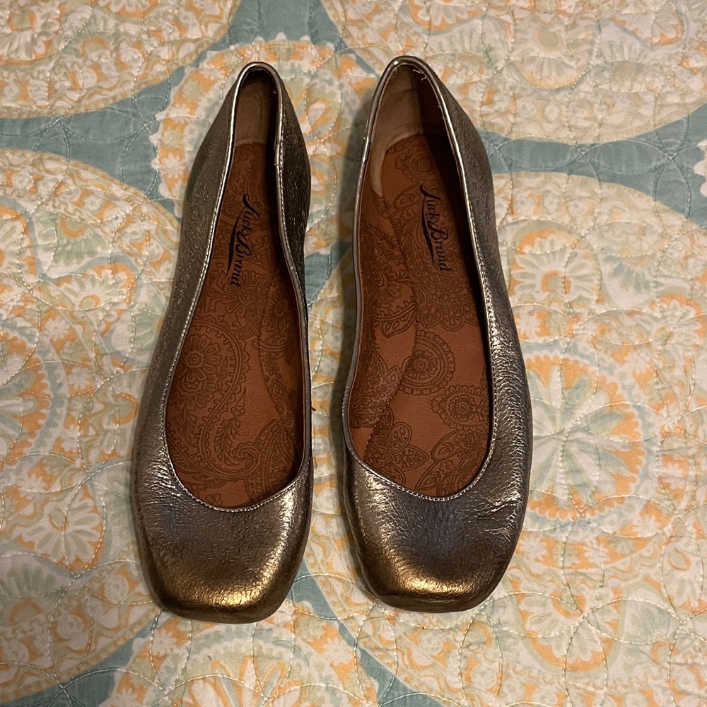 Lucky Brand Gold Ballet Flats